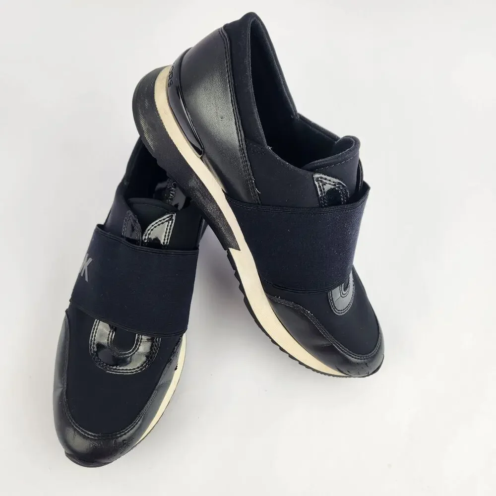 Michael Kors Felix, Black slip-on white siding, Trainer Sneakers Black 8M